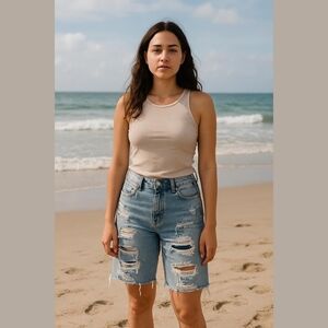 - Aero Distressed Cut Off jeans Shorts